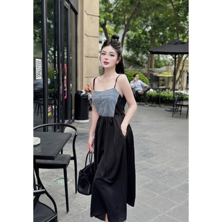 váy bò 2 dây phối