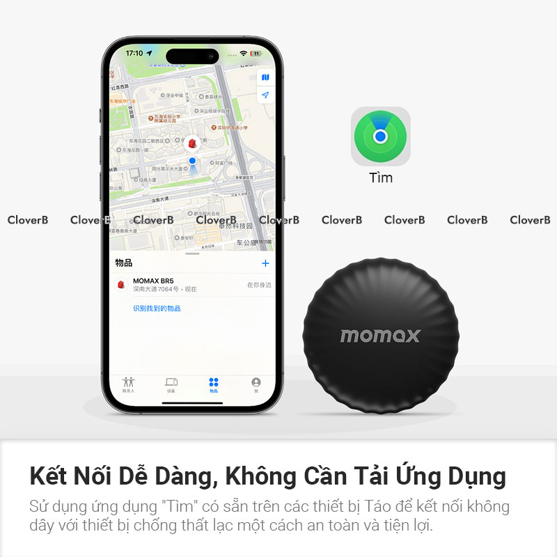Định vị GPS Momax Pintag, định vị xe máy, ô tô, vật nuôi, đồ dùng cá nhân, pin dùng 365 ngày
