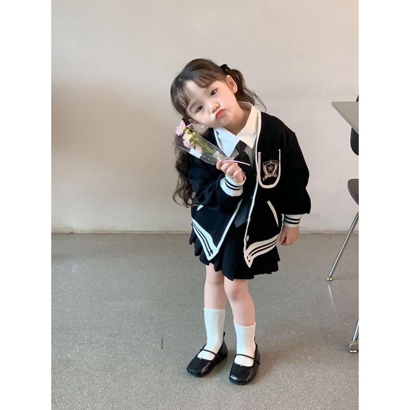 Set 4 chi tiết cardigan nữ sinh bé gái 90-140