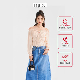 Áo croptop marc fashion trễ vai tay dài rút nhún - trsh071923