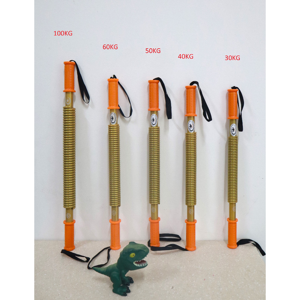 Gậy lò xo bẻ tập cơ tay đồ long 100kg huyết long 120kg màu vàng đỏ thanh lò xo 70kg 80kg 90kg tập ngực vai thể thao gym