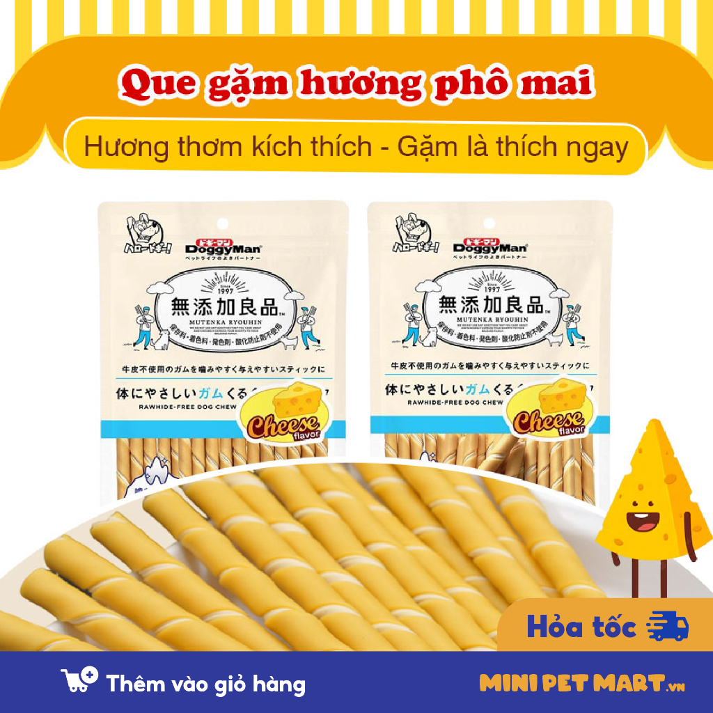 Que Gặm Vị Phô Mai DoggyMan Xương Gặm Cho Chó Bổ Sung Vitamin Gói 120g - Mini Pet Mart