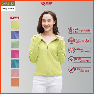 Áo Chống Nắng Nữ 2 Lớp Chính Hãng CARDINA Chất Thun AirCooL Mát Lạnh, chống nắng tuyệt đối 2NF2