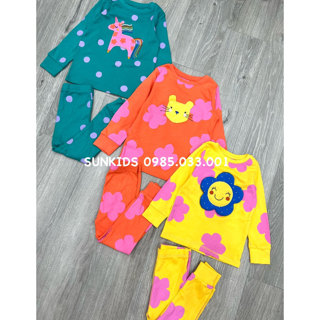 Bộ thu đông bé gái cotton mềm mại