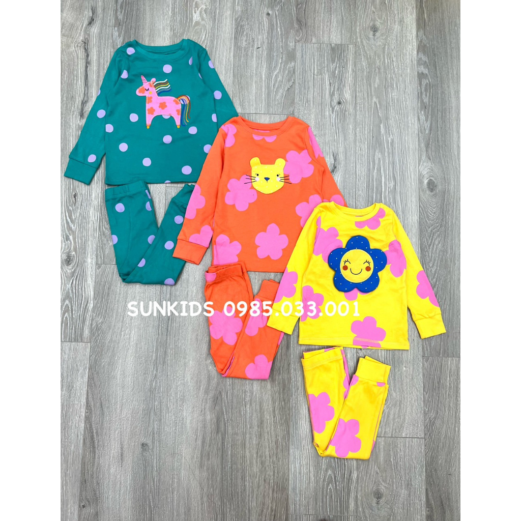 Bộ thu đông bé gái cotton mềm mại