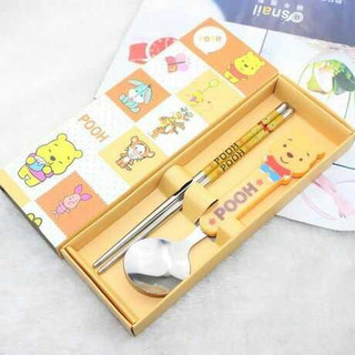 Bộ Thìa muỗn đũa Hình Gấu Doremon Kitty dễ thương cho bé tập ăn dặm