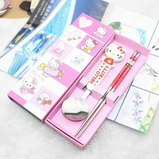 Bộ Thìa muỗn đũa Hình Gấu Doremon Kitty dễ thương cho bé tập ăn dặm