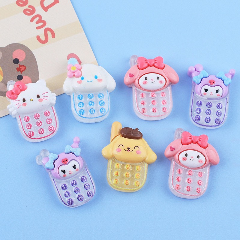 Charm  slime/ Dụng Cụ Charm Trang Trí  Hình Điện Thoại kèm Bé Thú Cute