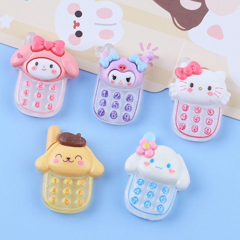 Charm  slime/ Dụng Cụ Charm Trang Trí  Hình Điện Thoại kèm Bé Thú Cute