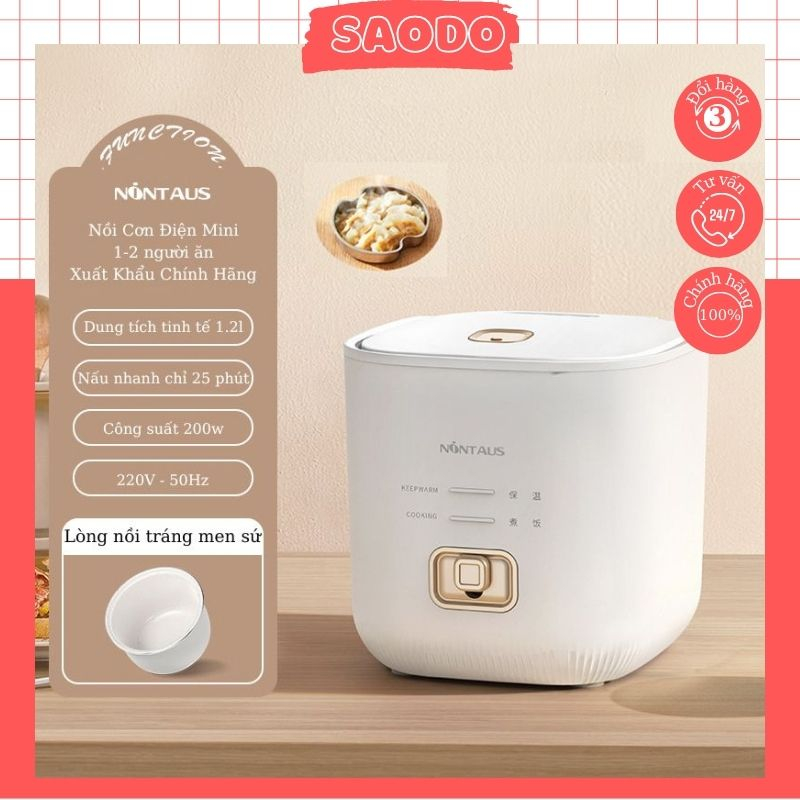 Nồi cơm điện mini 1 đến 2 người đa năng giá rẻ 1.2l SAODO NCDMN0015
