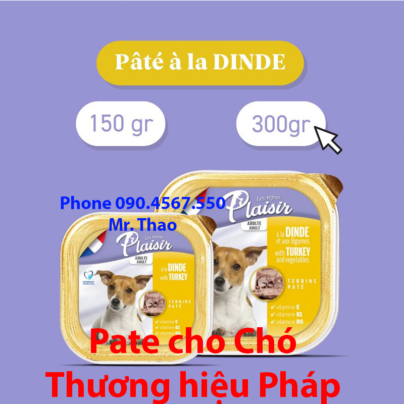 Pate PLAISIR Sốt Viên Dành Cho CHÓ Xuất Xứ Pháp Mùi Vị Thơm Ngon Bổ Dưỡng 100g