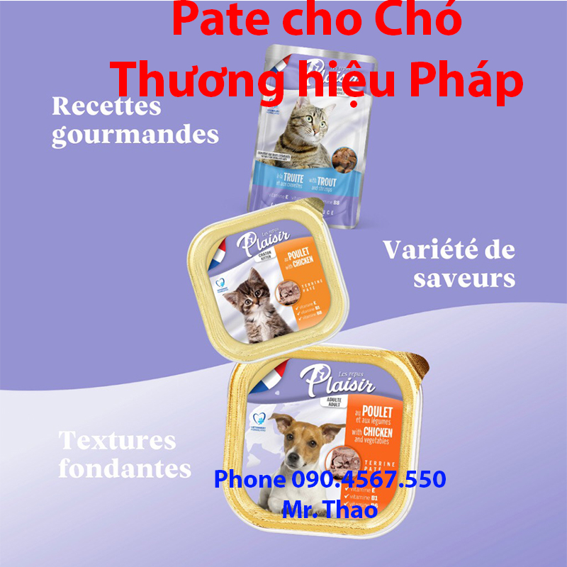 Pate PLAISIR Sốt Viên Dành Cho CHÓ Xuất Xứ Pháp Mùi Vị Thơm Ngon Bổ Dưỡng 100g