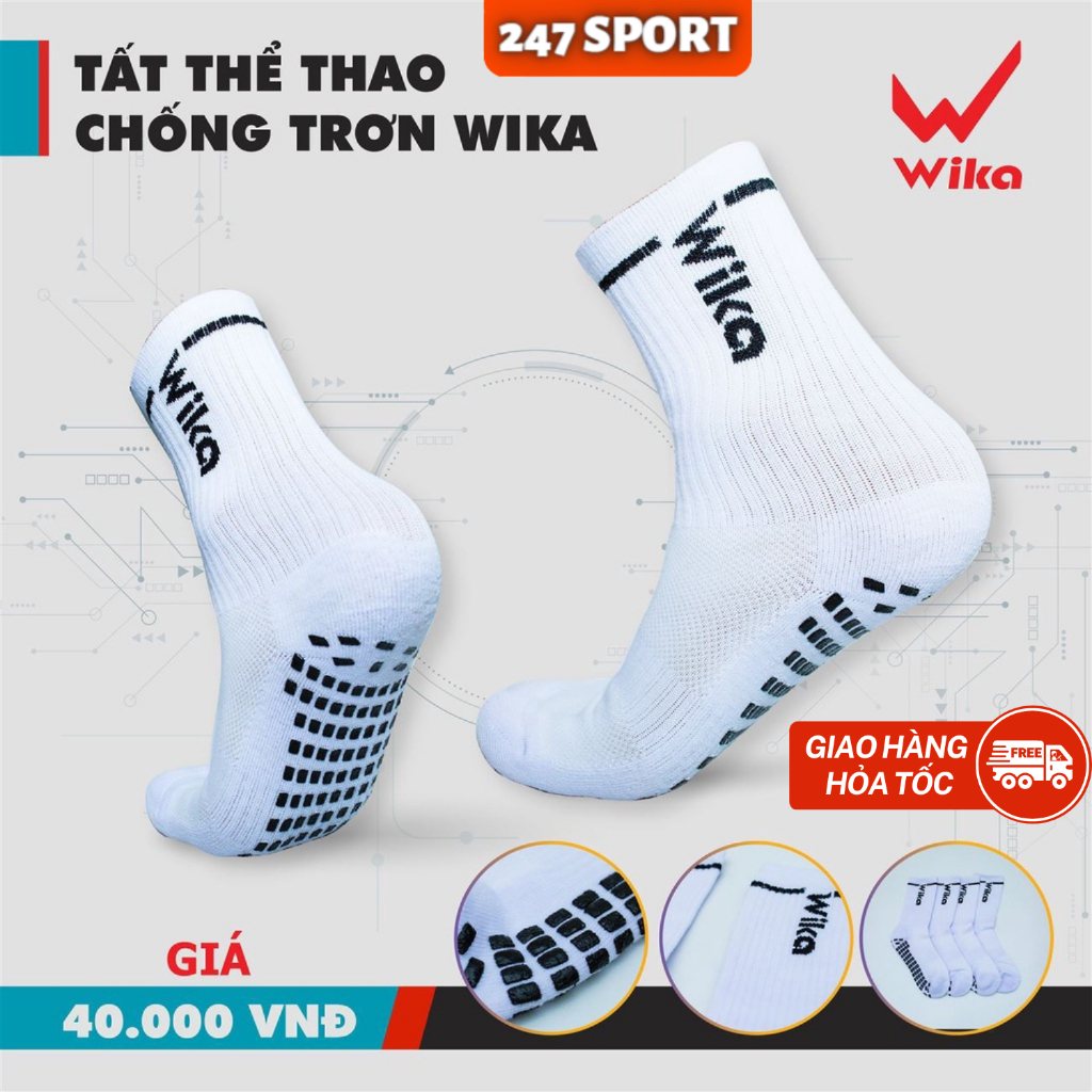 Tất đá bóng chống trơn wika trẻ em người lớn đá banh sân cỏ nhân tạo