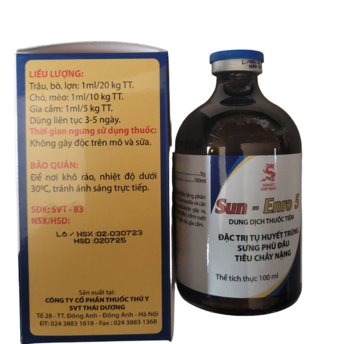 Enro 5 lọ 20ml và 100ml, dùng trong thú y