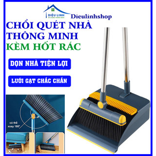 Chổi quét nhà thông minh kèm hót rác cao cấp xoay 180 độ, bộ chổi kèm hót rác dieulinhshop
