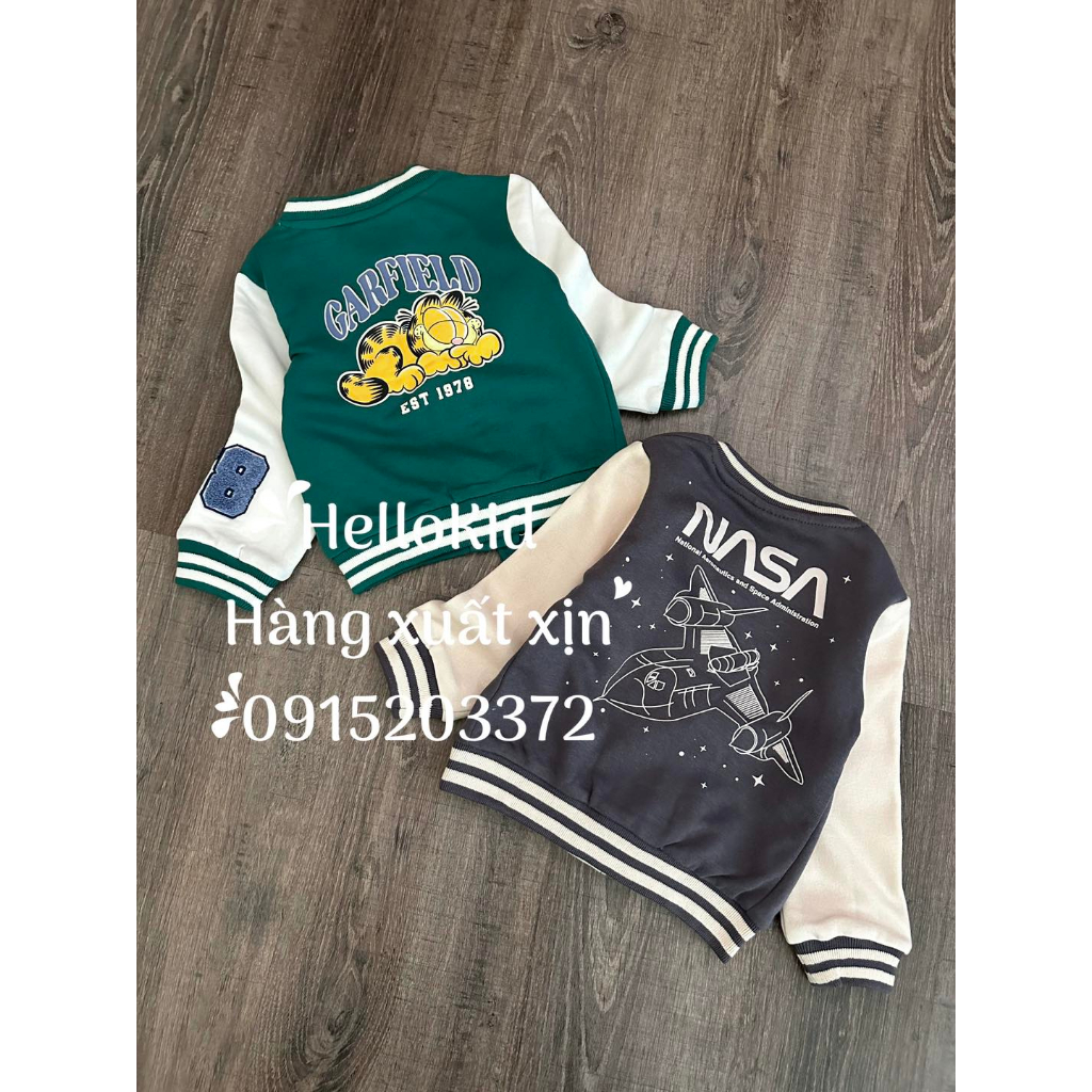 Áo khoác bomber primark size nhí hình in sau cho bé