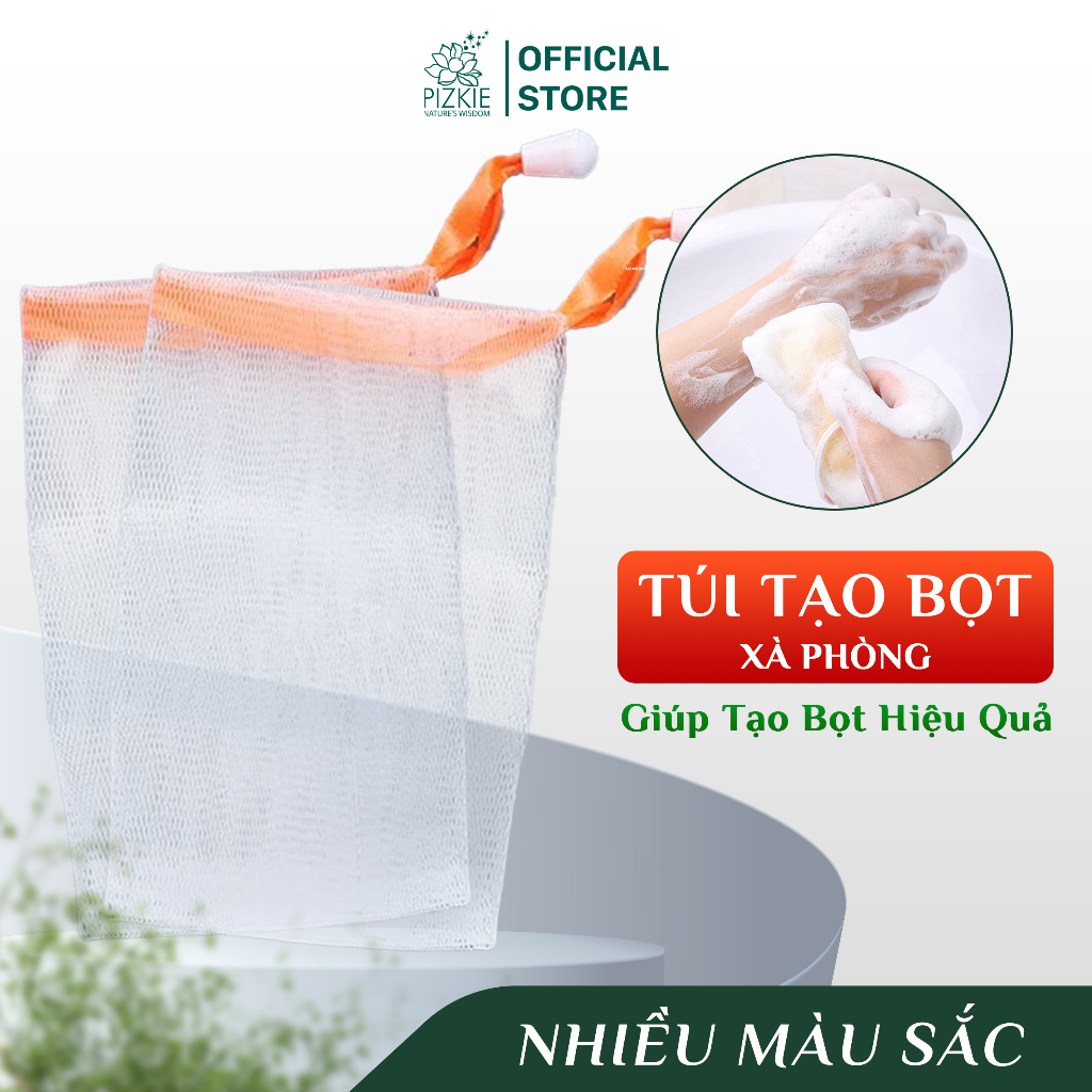 Túi Tạo Bọt Xà Phòng PIZKIE Nhiều Màu Sắc - Giúp Tạo Bọt Hiệu Quả