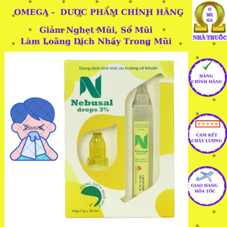 Dung dịch nhỏ mũi nebusal drops 3% - giảm nghẹt mũi sổ mũi, an toàn cho trẻ sơ sinh và trẻ nhỏ