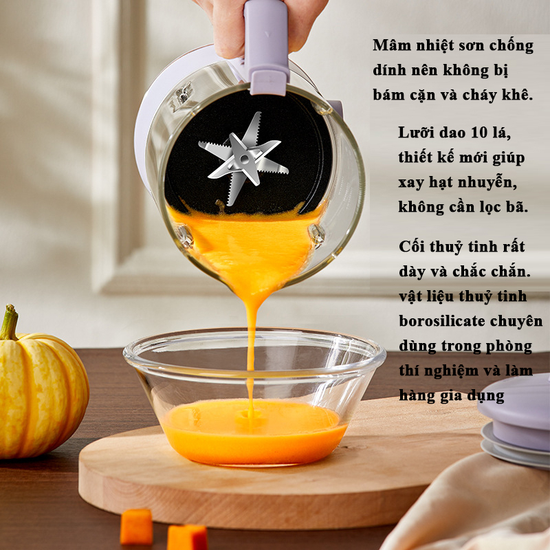 Máy Làm Sữa Hạt Đa Năng Zengon - Máy Xay Sữa Hạt Siêu Mịn - Cốc Thủy Tinh Chống Trào - Dễ Dàng Vệ Sinh BH 12 Tháng-ptkl
