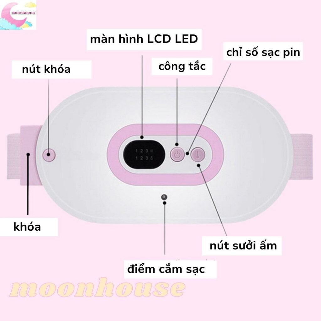 Đai massage bụng kinh , máy chườm bụng kinh cao cấp , máy massage bụng ,giảm đau bụng kinh hiệu quả cho phụ nữ đến kì