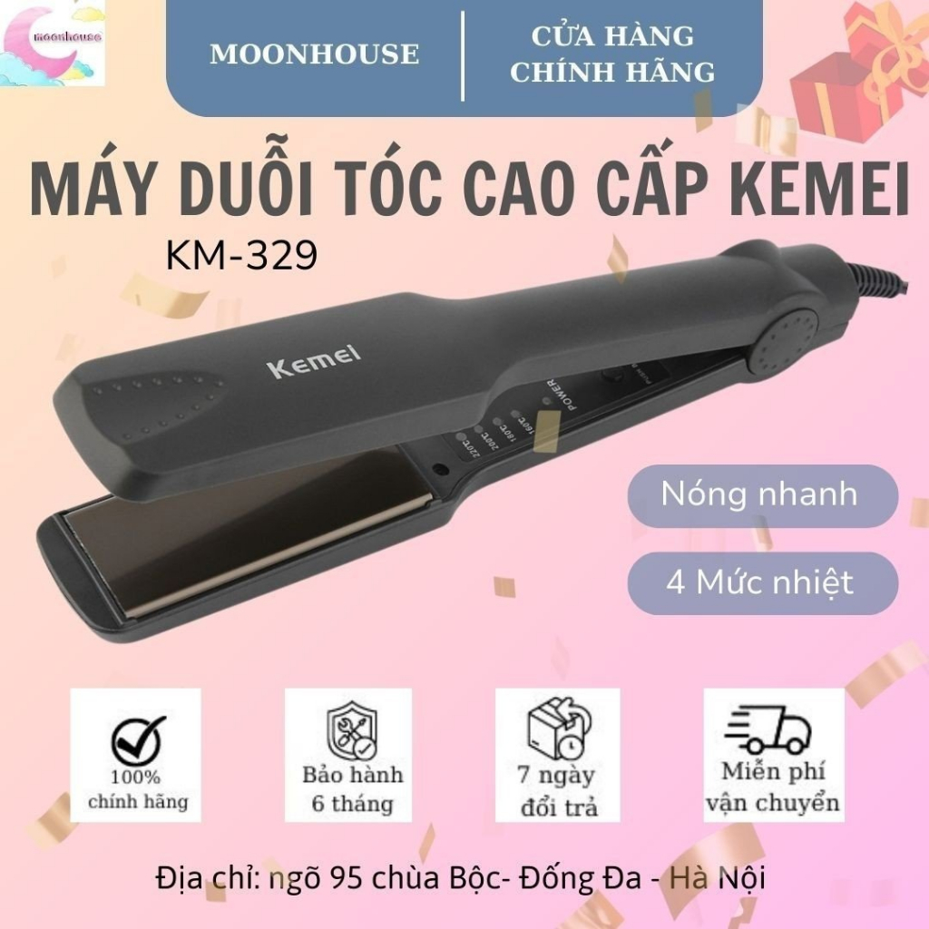 Máy là tóc mini Kemei KM-329 máy ép tóc cao cấp , giá rẻ máy là tóc thẳng nhanh chóng 4 mức nhiệt giúp tóc không hư tổn