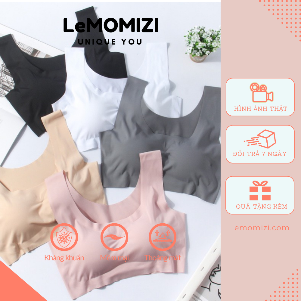 Áo ngực KHÔNG GỌNG cổ tròn LeMOMIZI - đúc su SIÊU mềm mịn nhẹ - BRADS06