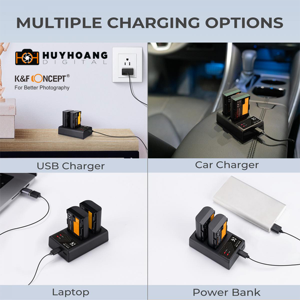 Sạc pin máy ảnh Canon LP-E6NH - Thương hiệu K&F Concept