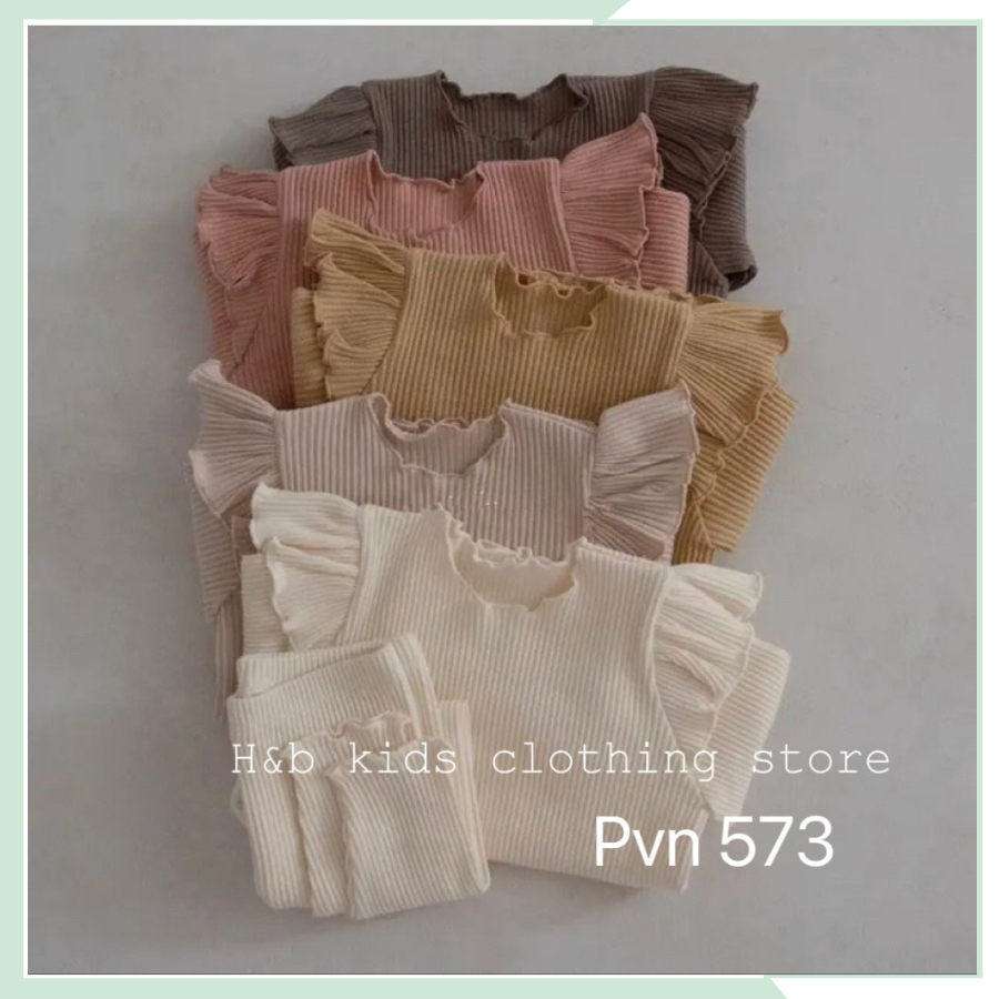 Quần áo cho bé, đồ bộ bé gái, bộ ngủ chất tăm co giãn vai bèo BBG98