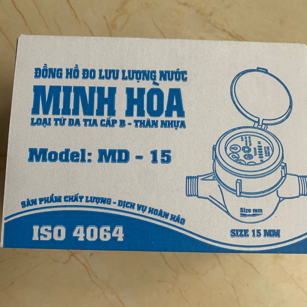 Đồng hồ đo nước sạch sinh hoạt Minh Hoà MD-15 phi 21- Hàng Chính Hãng Bảo hành 12 tháng