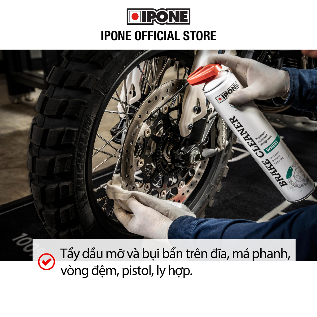 Chai xịt vệ sinh phanh/thắng tẩy rửa dầu mỡ siêu sạch Ipone Brake Cleaner (750ml)