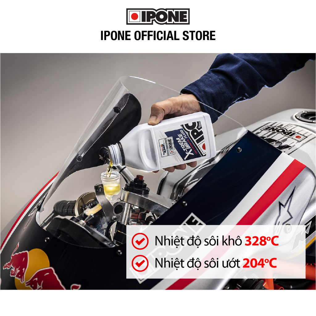 Dầu phanh/thắng xe đua 100% tổng hợp Ipone X-trem Brake Fluid (500ml)