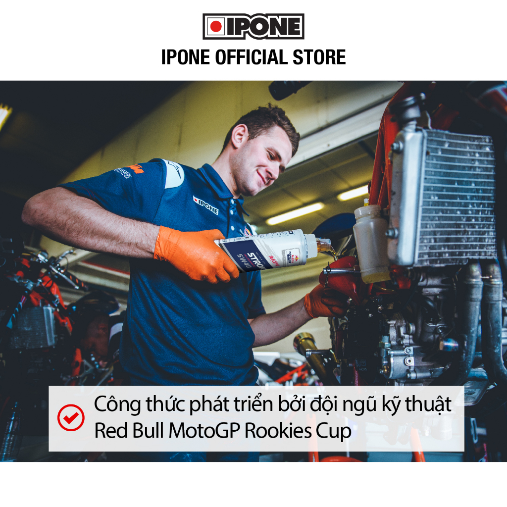 Nhớt xe đua 4 thì 100% tổng hợp có Ester Ipone Stroke 4 Racing