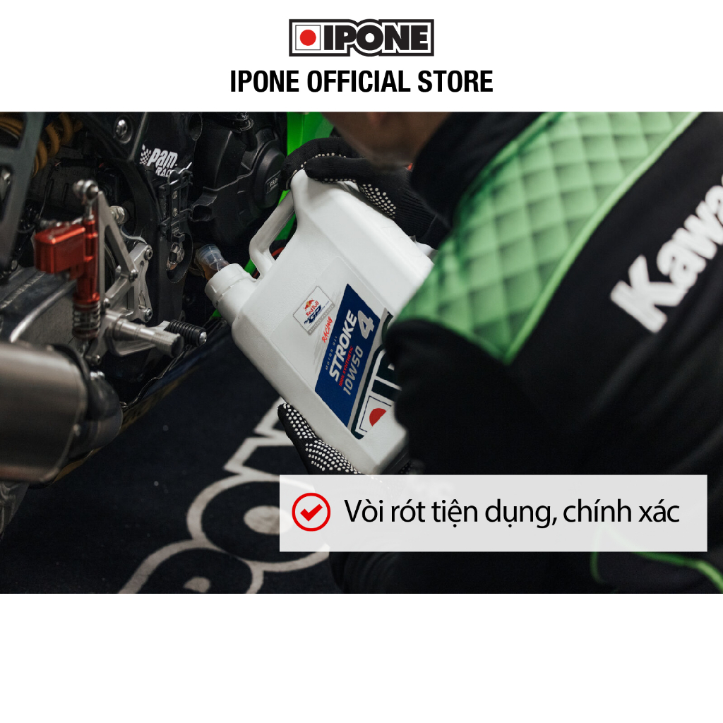 Nhớt xe đua 4 thì tổng hợp có Ester Ipone Stroke 4 Racing (4L)