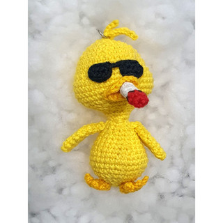 Móc khóa bằng len Vịt xã hội đen Handmade