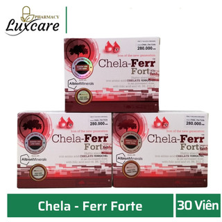 Chela-Ferr Forte Giúp Bổ Sung Sắt An Toàn Hấp Thu Sắt Tốt Cho Phụ Nữ Mang Thai (hộp 30 Viên) Luxcare
