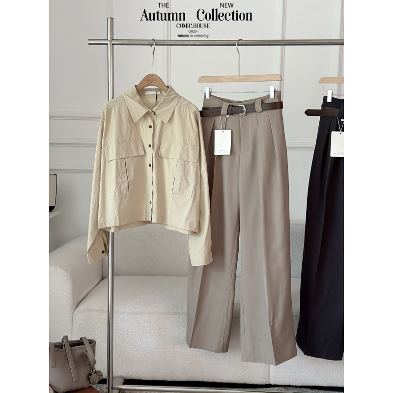 Áo sơ mi túi vuông Comic