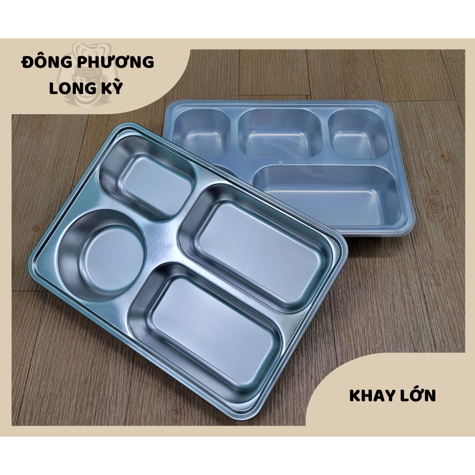 Khay cơm inox 3 / 4 / 5 ngăn sâu lòng phong cách Hàn Quốc Gorilla Chef - Chính hãng inox cao cấp