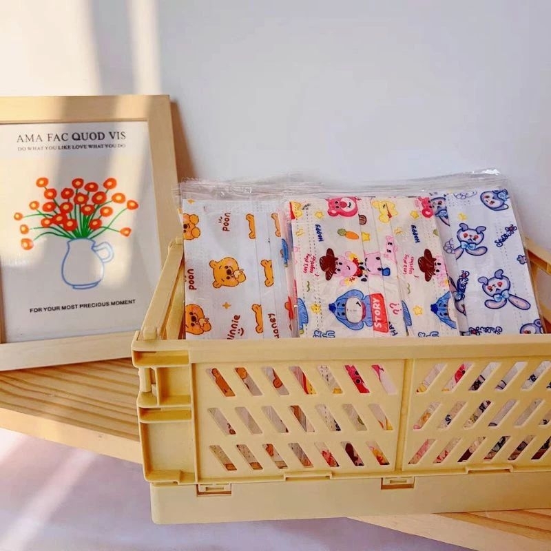 5 cái khẩu trang người lớn 3 lớp hoạt hình gấu dâu Lotso/gấu Pooh/Cinnamoroll/Pochacco/Stella