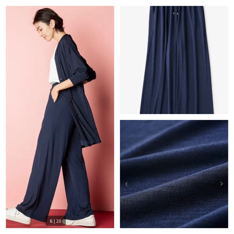 Quần thun mỏng ống rộng dáng dài màu navy   - Thanh lý vnxk