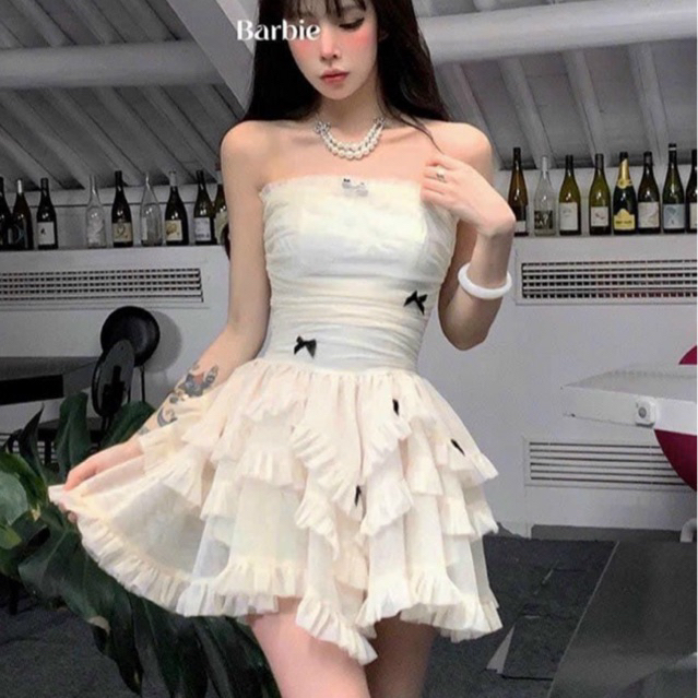 ĐẦM ỐNG XOÈ PHỐI BÈO TẦNG ĐÍNH NƠ