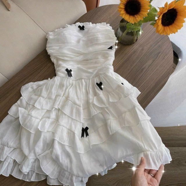 ĐẦM ỐNG XOÈ PHỐI BÈO TẦNG ĐÍNH NƠ
