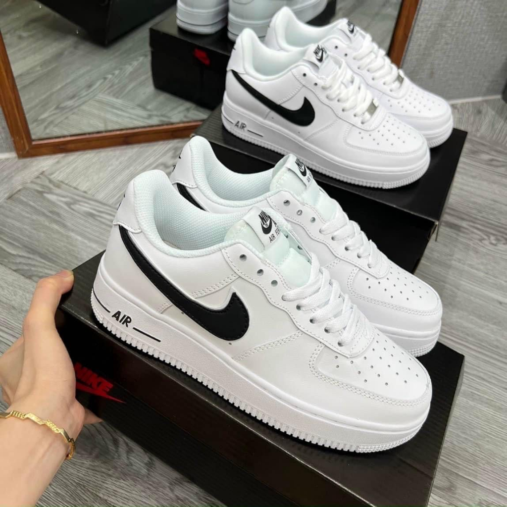 Giày Thể Thao AF1 Vệt Đen Nam Nữ Hot 2023, Đế Air Full Box+Bill