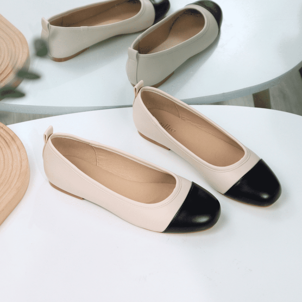 Giày búp bê nữ đễ bằng mũi tròn phối màu  xinh xắn êm mềm 1116