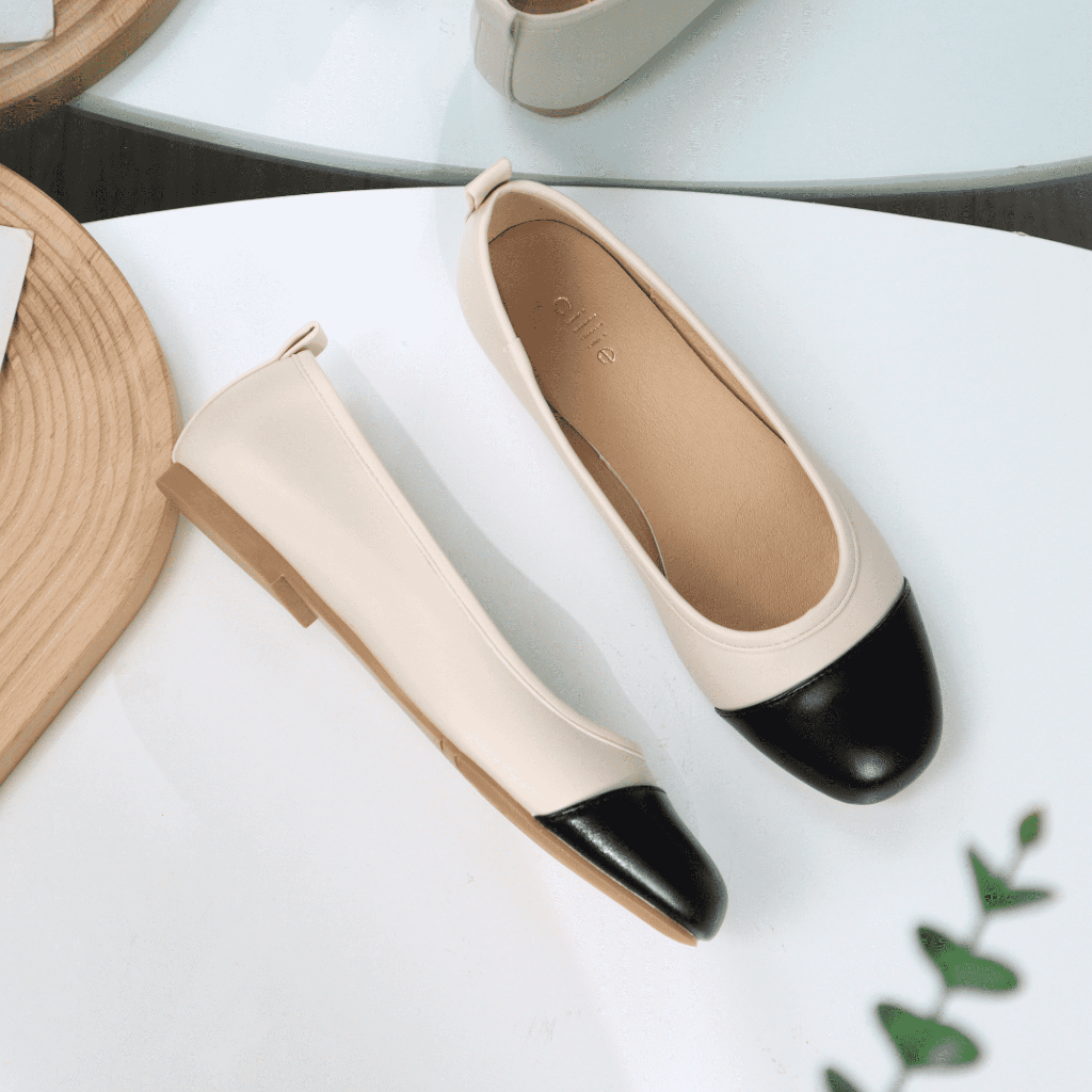 Giày búp bê nữ đễ bằng mũi tròn phối màu  xinh xắn êm mềm 1116