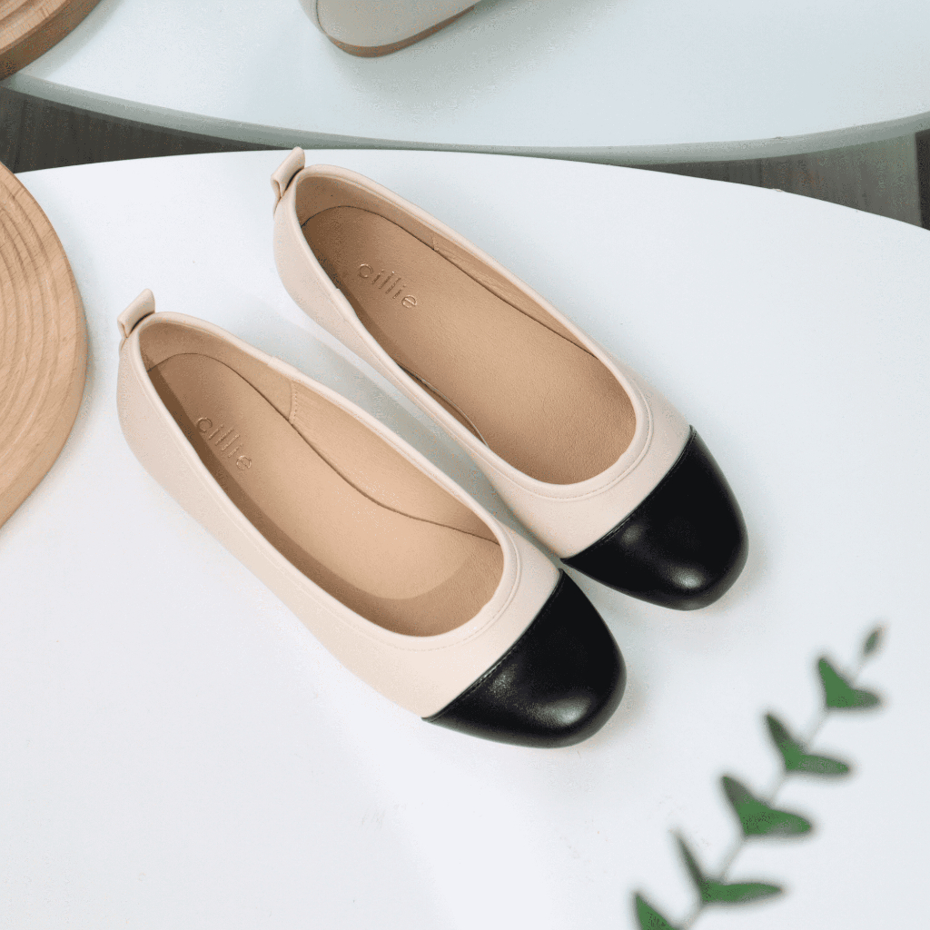 Giày búp bê nữ đễ bằng mũi tròn phối màu  xinh xắn êm mềm 1116