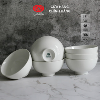 Bộ bát cơm sứ Minh Châu trắng trơn 11cm - C06B