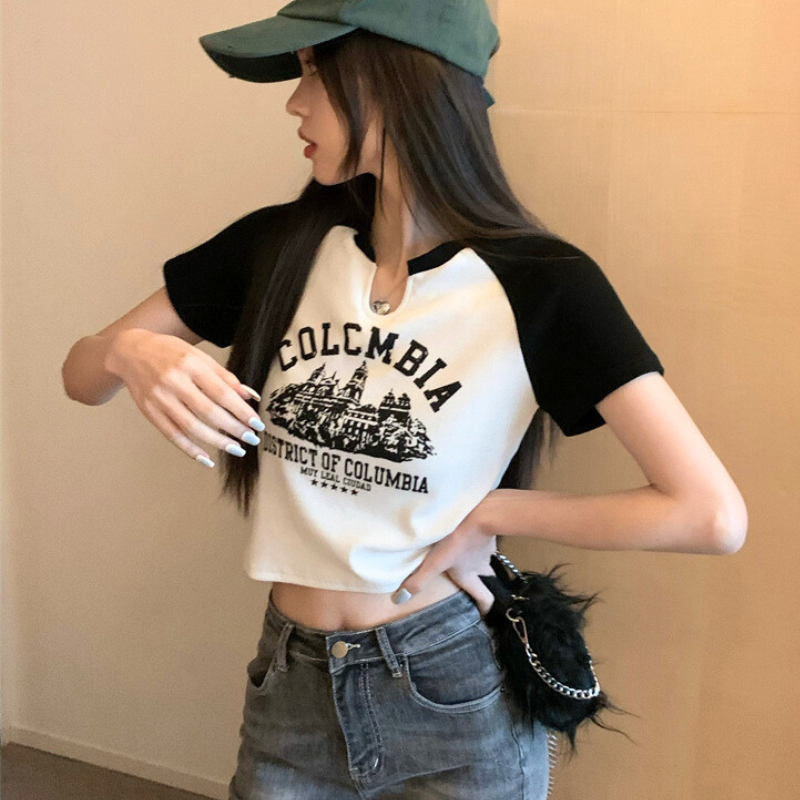 Áo thun croptop COLUMBIA HÀNG CHUẨN IN ĐẸP vải thun gân tăm đẹp mềm mịn thoáng mát 3Fashion - A42
