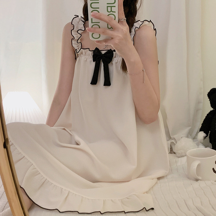 Váy Ngủ Nữ Hai Dây Bèo Xinh Xắn Hàng QC Cao Cấp Chất Mềm Mát, Thấm Hút Mồ Hôi [VN2303] | BigBuy360 - bigbuy360.vn