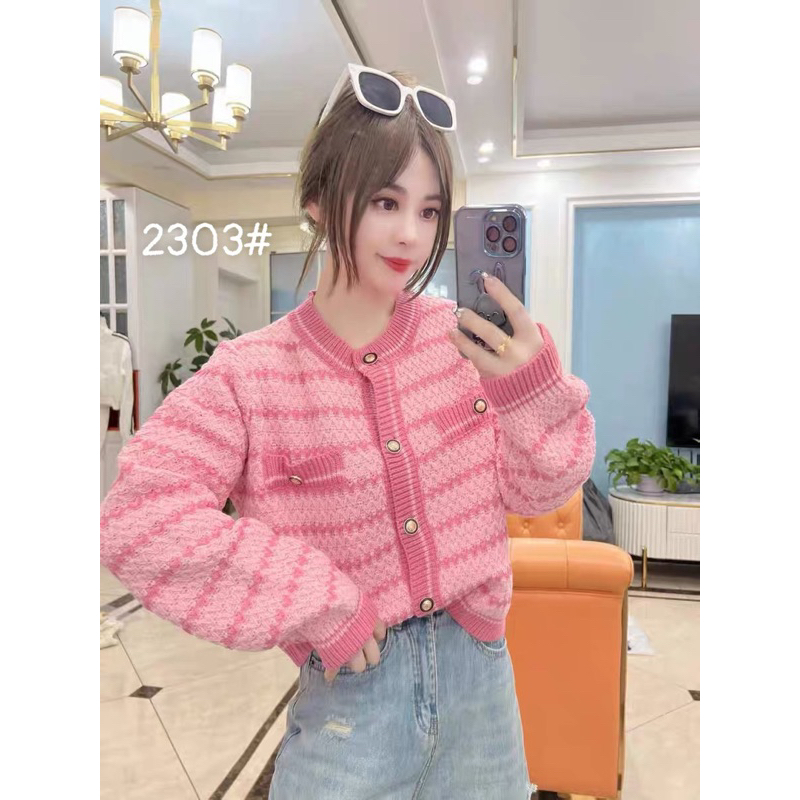 Áo khoác len nữ thời trang dáng ngắn croptop hàng QC