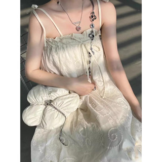 Đầm 2 dây baby doll dáng dài dễ thương phong cách Hàn Quốc